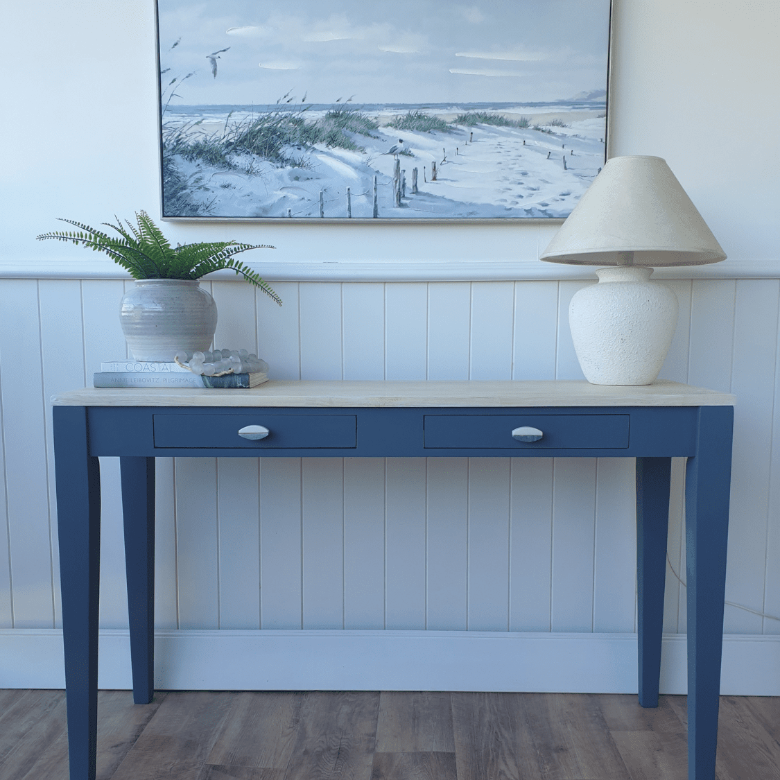 marble pull with hamptons style console table