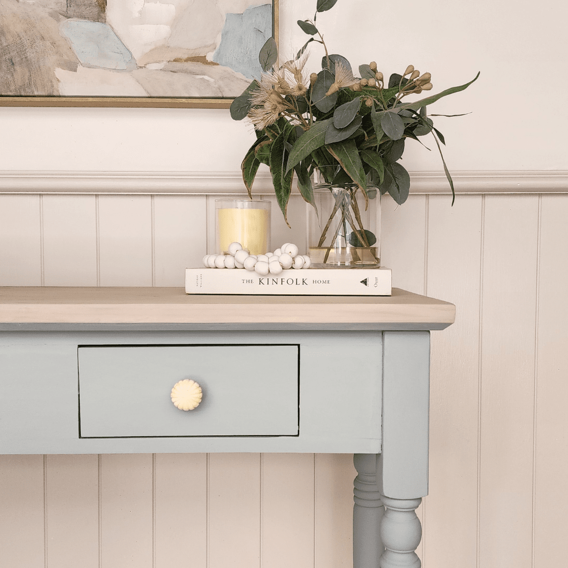 White Glass decorative Beads used in coastal vignette