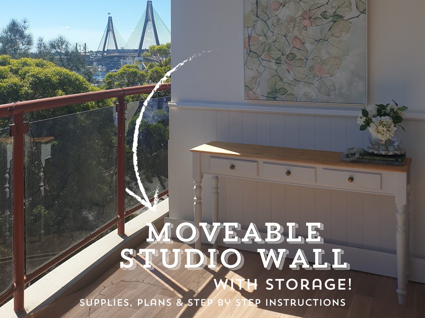 Product Photography Wall on Wheels with Storage