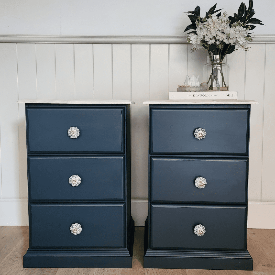 floral ceramic knob with hamptons furniture